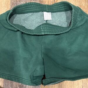 TNA Cozy Dark Green Fleece-Lined Shorts